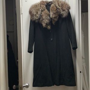Vintage Fur collar Wool Coat